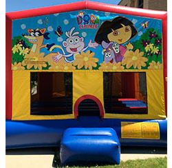 15'x15' bounce house with basketball hoop inside